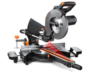 ENGiNDOT Sliding Miter Saw, 10-Inch, Double Speed (4500&3200 RPM), 3 Blades,Laser Guide, with 15-Amp Motor,